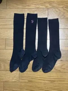 リブ編みハイソックス2足セット