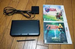 3DS LL ブラック 本体＋充電器＋タッチペン 動作OK ゼルダ2本付