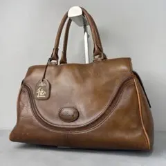 良品✨LA STRADA ハンドバッグ ミニボストン 手染め ブラウン レザー