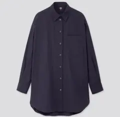 ユニクロ　美品　エクストラファイン　コットン　オーバーサイズ　ロングシャツ
