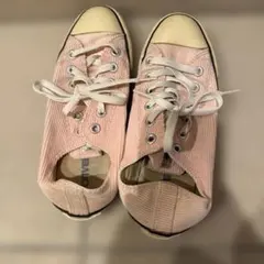 converse all star ピンク　コーデュロイ