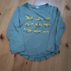 工事車両プリント　長袖カットソー
