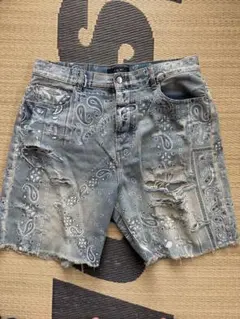 AMIRI ペイズリー柄 デニムショーツ サイズ34bandanaのサムネイル
