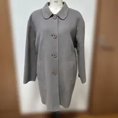 レリアン　グレー ロングコート ボタン付き　ステンカラーコート