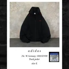 adidas 70s ヴィンテージ トラックジャケット L デサント ブラック