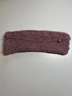キラキラペンケース 編み物 ハンドメイド チェーン ポーチ