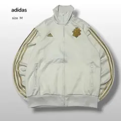 adidas オールドアディダストラックジャケットMクレスト刺繍 白×ゴールドのサムネイル