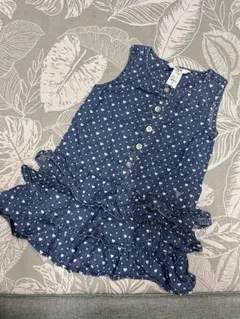 【GUESS Kids】ハート柄 デニム ワンピース 90cm ノースリーブのサムネイル