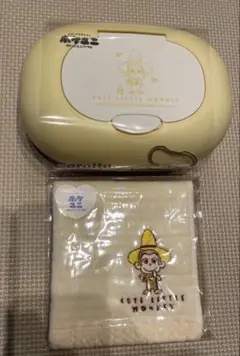 ポケユニおさるのジョージおしり拭きケースとガーゼハンカチセット