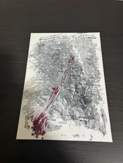 ぞ*ん様 現代アート 抽象画 原画 シルバー×レッド 厚塗り アート作品