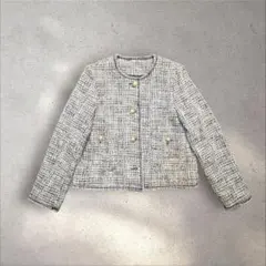 【新品未使用】Mila Owen ノーカラージャケット 金ボタン ツイード　M