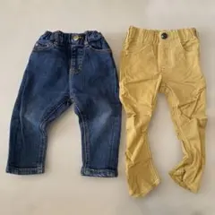 デニムとイエローパンツセット