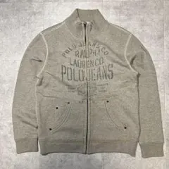 00s ポロジーンズ　スウェット　ジップ　ジャケット　L グレーブラウン