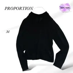 A703.プロポーション/シースルートップス【M】ブラック/背中パール調ボタン