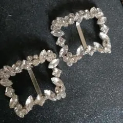 豪華✨ビジュー✨バックル　ピン無し クリアカラー