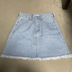 デニムスカート フリンジ 淡い Mサイズ ローリーズファーム