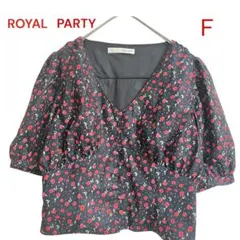 ROYAL PARTY 【F】花柄 Vネック 半袖シャツ パフスリーブトップスのサムネイル