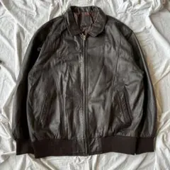 90s vintage 牛革 レザージャケット 短丈　LL アメカジ　ノームコアのサムネイル