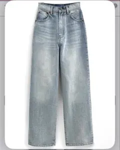 ルーズストレートデニムパンツ ブルー XS GRL