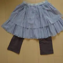 薄紫色 プリーツスカート付きレギンス