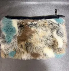 ファー素材 マルチカラー クラッチバッグ　春服　バッグ