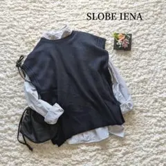 美品【SLOBE IENA】ニットベスト　クルーネック　羊毛アンゴラ混