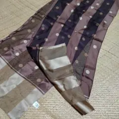 スカーフ ハンカチ シルク 絹 ブラウン