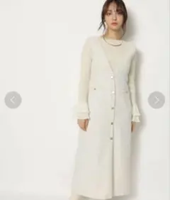 美品　Rirandture ツイードＩラインジャンスカ　ホワイト