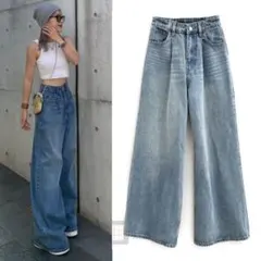 【新品未使用】GRL グレイル ルーズワイドデニムパンツ