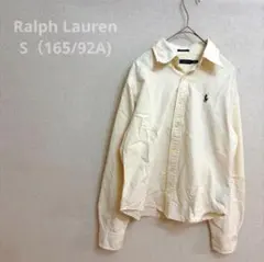 お洒落な襟裏　ラルフローレン 長袖シャツ クラシックフィット クリーム S ポロ