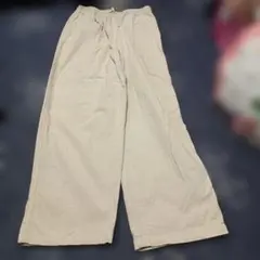 アベイル　Denifits　コーデュロイ　ワイドパンツ　M　オフホワイト