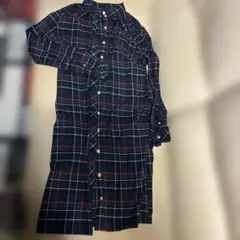 アーノルドパーマー　ネイビー チェック柄 ロングシャツワンピース