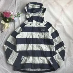 【HELLY HANSEN】ボーダー マウンテンパーカー L ナイロン