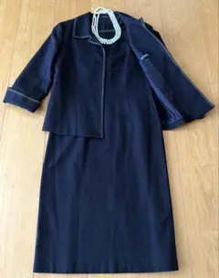 【美品】 ROPE ワンピーススーツ セットアップ セレモニー 綿麻混 7AR