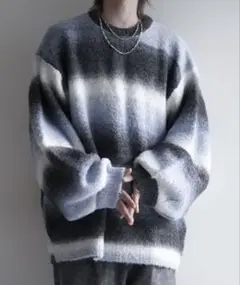 cussil ハイファンクショナルニット ワイドバルーンスリーブルーズセーター