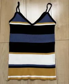 値下げ‼️リブニットキャミソール ストライプ