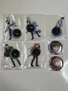 銀魂 ファミリーマート アクリルスタンド 缶バッジ 銀時 新八 神楽 土方 沖田