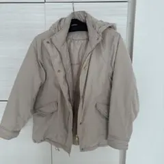 THE SHOP TK フード付きダウンジャケット ベージュ