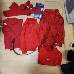 Under Armour、ZETT アンダーシャツ レッド S M セット