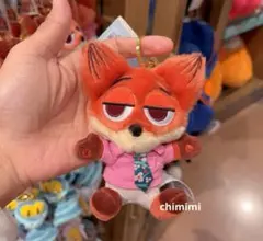 上海ディズニー　ズードピア　ニックぬいぐるみキーチェーン