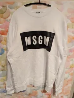 新品] MSGM レディース ブラシストロークロゴ スウェット XS ホワイト 