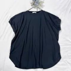 【DRESKIP】ドレスキップ 袖口ギャザードルマンTシャツ ブラック 黒 Fのサムネイル