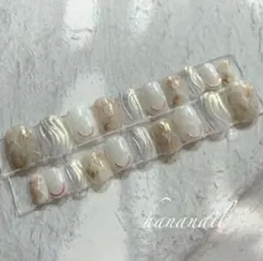 ネイルチップ 即購入OK 採寸不要 全サイズセット ニュアンス 大理石