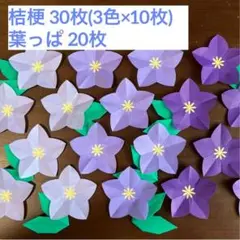 折り紙 桔梗 30枚&葉20枚セット【8月 9月 秋 壁面飾り】