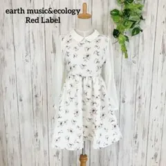 【新品】earth music&ecology Red＊ 花柄 丸衿 ワンピースのサムネイル