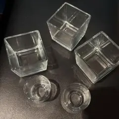 クリアガラス スクエア型花瓶　フラワーベース　用途さまざま　6個セット