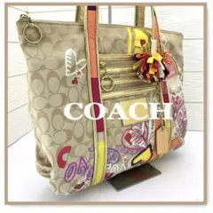 コーチ COACH ポピーグラフティアップリケグラム トートバッグ 大容量