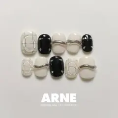 【No.114】ネイルチップ 韓国ネイル ぷっくりネイル モードネイル 個性派