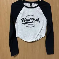 SHEIN DAZY New York ロゴ長袖カットソー　ラグラントップス L