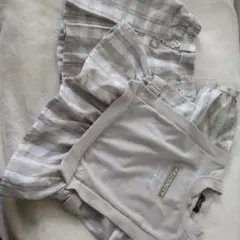 子供服130㌢　グレー系チェック セットアップ